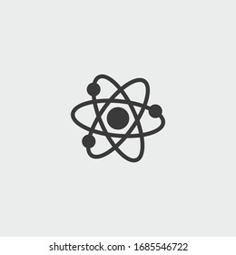 atom icon. atom vector on gray background