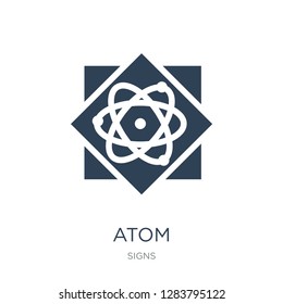 atom icon vector on white background, atom trendy filled icons from Signs collection, atom vector illustration