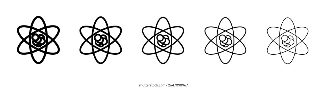 ícone de átomo símbolo de contorno de vetor ou ilustração
