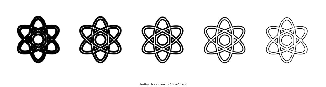 ícone de átomo símbolo de contorno de vetor ou ilustração