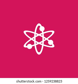 atom icon vector. atom sign on pink background. atom icon for web and app