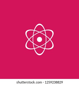 atom icon vector. atom sign on pink background. atom icon for web and app