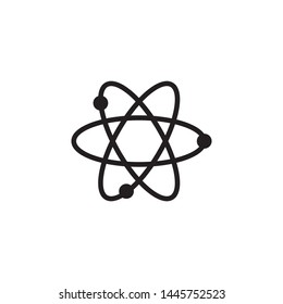Atom icon vector. Simple design on white background.
