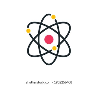 Atom Icon vector. Simple flat symbol. Perfect colour pictogram illustration on white background