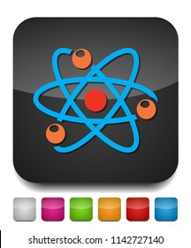 atom icon, atom vector symbol, chemistry & science research