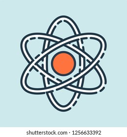 Atom icon, atom vector symbol, chemistry & science research