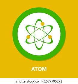 atom icon, atom vector symbol, chemistry & science research