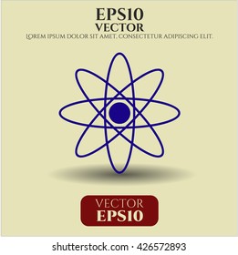 Atom icon vector symbol flat eps jpg app web concept website