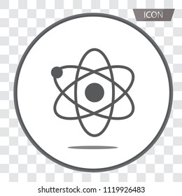Atom icon vector symbol isolated on transparent background.