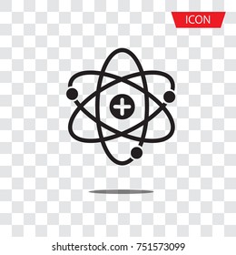 Atom icon vector symbol isolated on transparent background.
