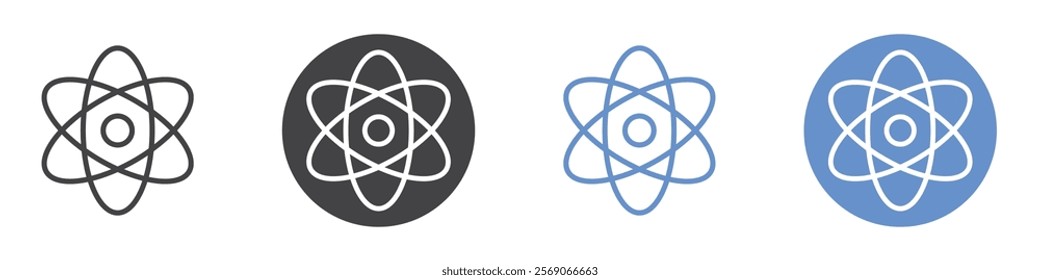 Atom icon vector symbol outline sign