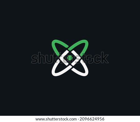 Atom icon vector, atom symbols.Atom Icon in trendy flat style isolated on black background. Atom symbol for your web site design, logo, app, UI. Vector illustration