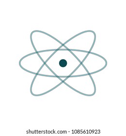 Atom icon, with web site or mobile app. Vector.