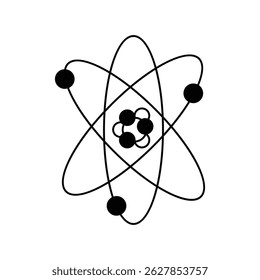 ícone de átomo com fundo branco vetor ilustração stock