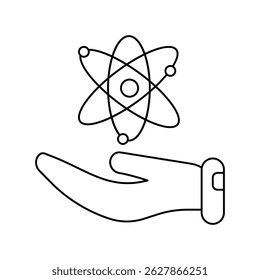 ícone de átomo com fundo branco vetor ilustração stock