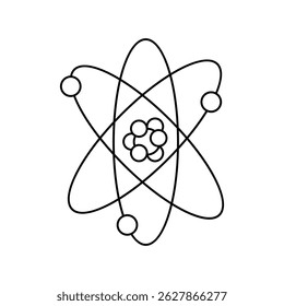 ícone de átomo com fundo branco vetor ilustração stock