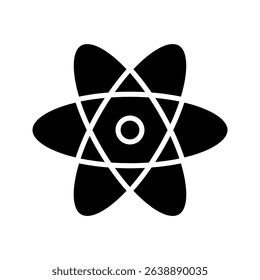atom icon white on background