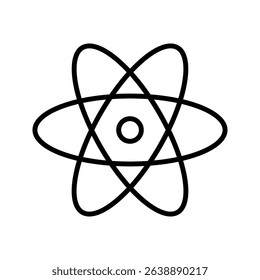 atom icon white on background