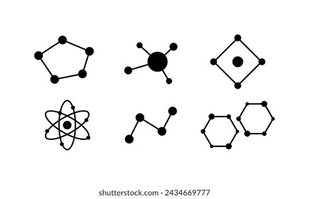 Atom icons. Linear style. Vector icons