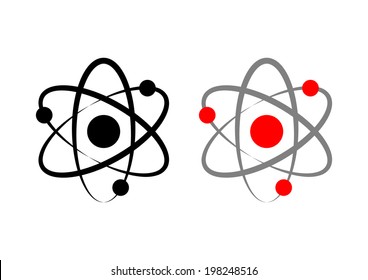 Atom icons on white background