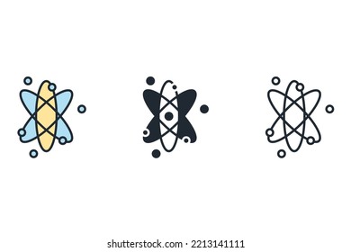 Atom icons  symbol vector elements for infographic web
