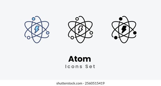 Atom Icons thin line and glyph vector icon stock illustration