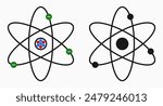 Atom Icons: vector illustration of atom icons with white background