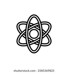 atom iconVector illustration in black