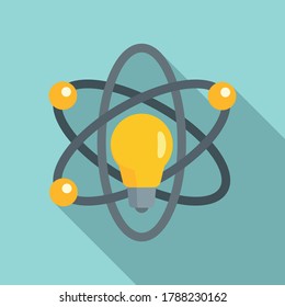 Atom idea innovation icon. Flat illustration of atom idea innovation vector icon for web design