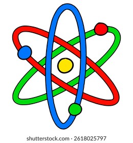 atom illustration hand drawn isolated vector