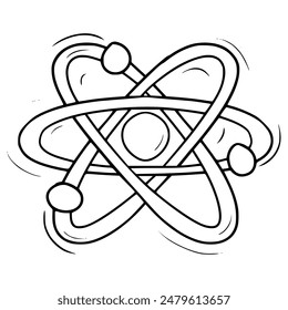 atom illustration hand drawn outline vector