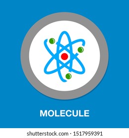 atom illustration isolated, vector molecule symbol - science Atom element, chemistry element