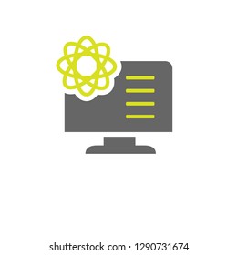 Atom, info icon. Element of Science experiment icon for mobile concept and web apps. Detailed Atom, info can be used for web and mobile
