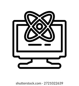 Icono de información de átomo, Vector de líneas