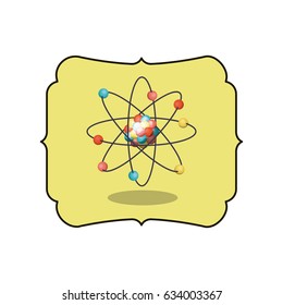 Atom inside frame icon. Chemistry science and nuclear theme. Isolated design. Vector illustration