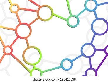 Atom intricacy communicational background. Vector illustration