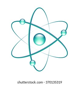 Atom isolated on white photo-realistic vector illustration