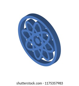 Atom isometric left top view 3D icon