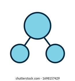 Diseño de icono de línea y relleno, microelemento de partículas de tecnología molecular de la ciencia química y tema de potencia Ilustración vectorial