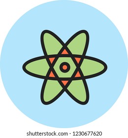 Atom Line Filled Icon