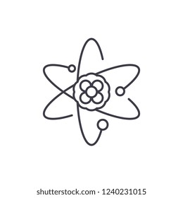 Atom line icon concept. Atom vector linear illustration, symbol, sign