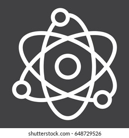 Atom line icon, Education and physics, vector graphics, a linear pattern on a black background, eps 10.