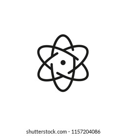 Atom line icon. Elementary particle, power, science, motion. Education concept. Vector illustration can be used for topics like nuclear energy, physics, school