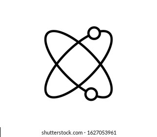Atom line icon. High quality outline symbol for web design or mobile app. Thin line sign for design logo. Black outline pictogram on white background