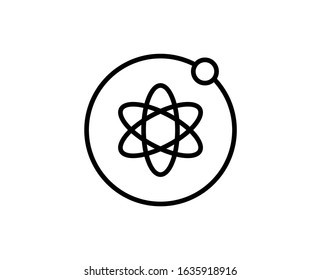 Atom line icon. High quality outline symbol for web design or mobile app. Thin line sign for design logo. Black outline pictogram on white background