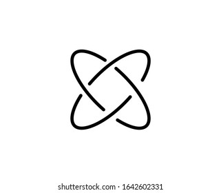 Atom line icon. High quality outline symbol for web design or mobile app. Thin line sign for design logo. Black outline pictogram on white background
