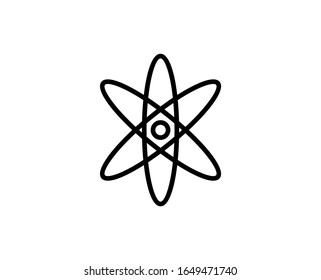 Atom line icon. High quality outline symbol for web design or mobile app. Thin line sign for design logo. Black outline pictogram on white background