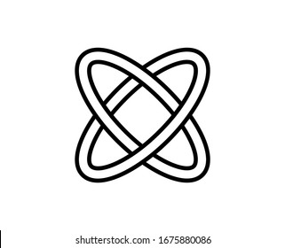 Atom line icon. High quality outline symbol for web design or mobile app. Thin line sign for design logo. Black outline pictogram on white background