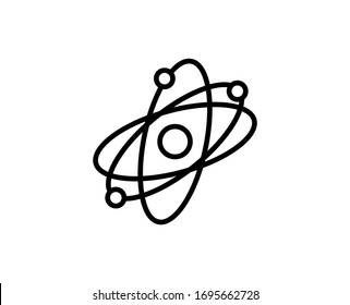 Atom line icon. High quality outline symbol for web design or mobile app. Thin line sign for design logo. Black outline pictogram on white background