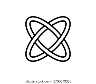Icono de la línea Átom. Símbolo de esquema de alta calidad para diseño web o aplicación móvil. Signo de línea delgada para el logotipo de diseño. Pictograma de contorno negro sobre fondo blanco